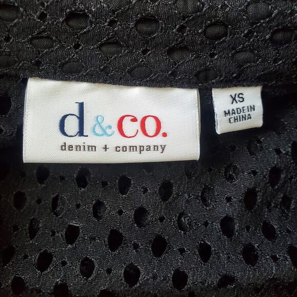 denim & co Black Netted Long Sleeve Button Down Shirt XS - Picture 6 of 7